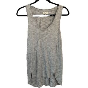 Madewell Oversized Tank Top Hi Lo Hem Gray Stripe Sleeveless Scoop Neck‎ XS